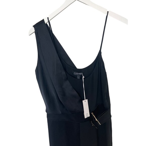 Cushnie Asymmetrical Jumpsuit With Waist Buckle & Pleat Accents - Picture 4 of 7
